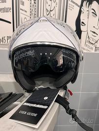 CASCO DIEFFE DEMIJET DOPPIA VISIERA BIANCO LUCIDO