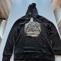 Felpa nera con cappuccio jack&jones