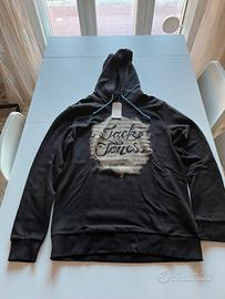 Felpa nera con cappuccio jack&jones
