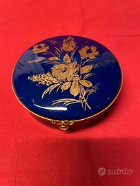 SCATOLA LIMOGES BLU COBALTO  ORO-VINTAGE