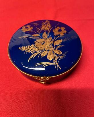 SCATOLA LIMOGES BLU COBALTO  ORO-VINTAGE