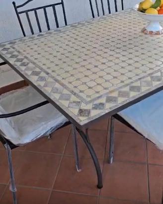 Tavolo Mosaico Ferro Battuto 160x90 200x100cm