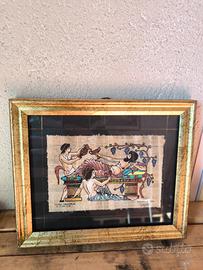 Dipinto a mano originale su papiro originale 