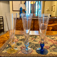 RARITA':setNR3FLUTchampagnaVETROsoffiatoMURANO'30