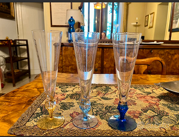 RARITA':setNR3FLUTchampagnaVETROsoffiatoMURANO'30