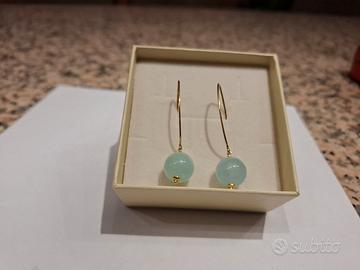 orecchini argento e acquamarina