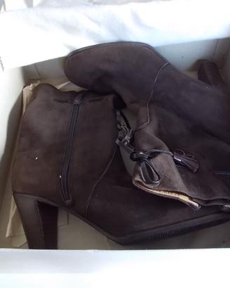Stivaletti camoscio color testa di moro donna tg36