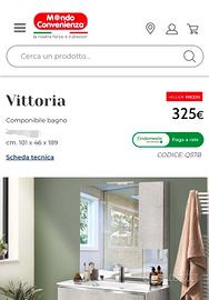 Specchio Bagno Moderno 100cm - Modello "Vittoria"