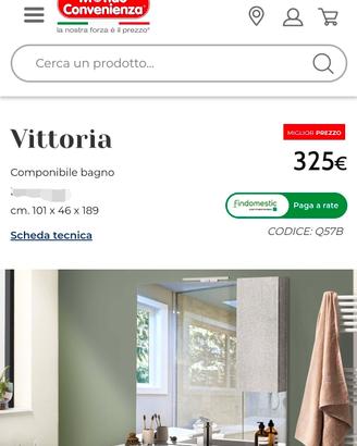 Specchio Bagno Moderno 100cm - Modello "Vittoria"