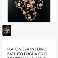 plafoniera in ferro battuto 