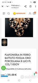 plafoniera in ferro battuto 