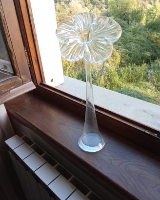 fiore in vetro con base