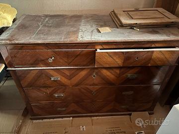 Mobile con specchiera antica in legno