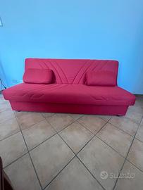 Divano letto moderno colore rosso/bordeaux