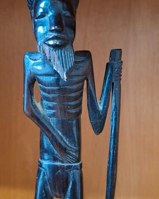 Anziano Masai statuetta africana in ebano. 30cm