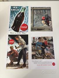 Set 4 stampe vintage Coca-cola da incorniciare