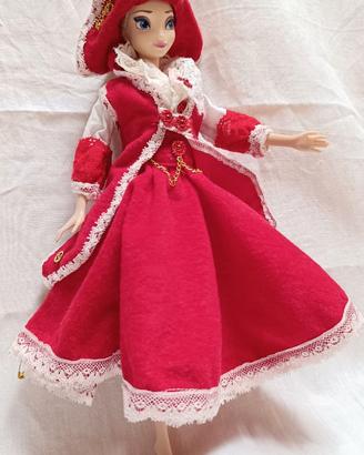 Vestito Barbie fatto a mano rosso stile pirata