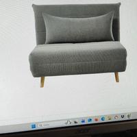 Divanetto letto pieghevole 1 posto grigio-Nio