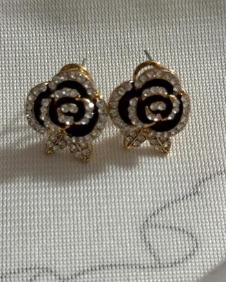 Orecchini rosa con strass,nuovi