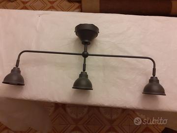 Lampada Ikea Vitemolla grigia 3 faretti
