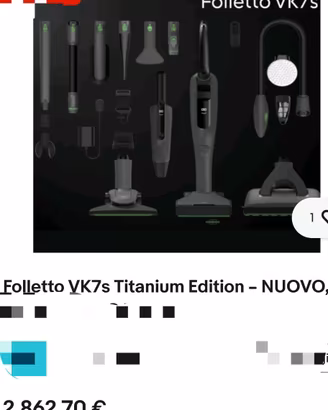Aspirapolvere  Folletto VK7S TITANIUM AFFAREE!