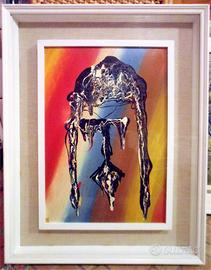 Quadri astratti vintage, anni 70 con cornice