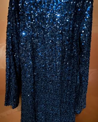 Abito paillettes blu marino