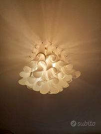 Dalie Lattimo - Lampadario vintage murano