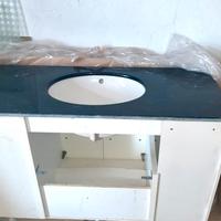 Mobile bagno ripiano marmo lavandino e specchio