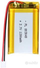 Batteria LiPo 3.7V 1200mAh 803048 con Connettore