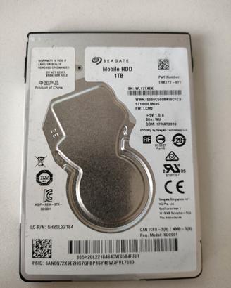 Hd sata 2.5 pollici 1TB