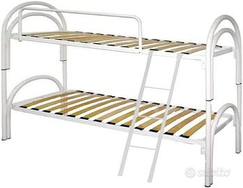 Letto a castello bianco  scomponibile con doghe