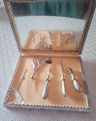 set vintage in argento 800 per cucito