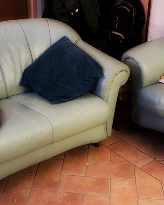 Set divani 4 posti in pelle