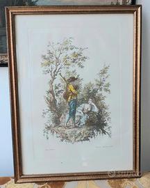 Coppia antiche stampe F. Boucher e F.Bartolozzi