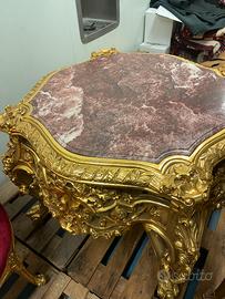 Tavolino lusso stile barocco oro intagliato