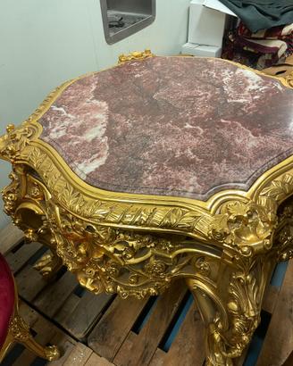 Tavolino lusso stile barocco oro intagliato