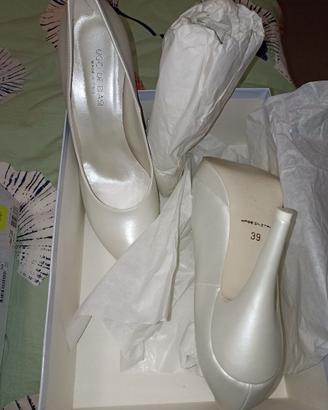 scarpe decolleté da sposa nuove n.39