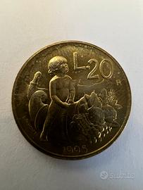Moneta San Marino 20 lire 1995