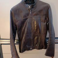 giacca di pelle marrone