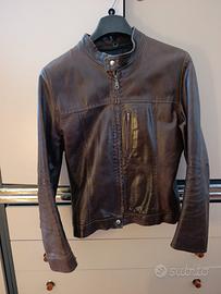giacca di pelle marrone