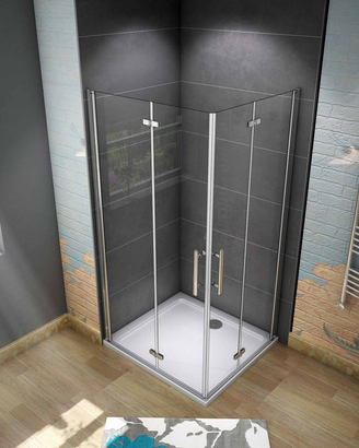 Aica Italy Box Doccia Angolare 90x100 Doppia Porta
