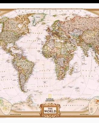The World, grande con stampa mappa mondiale