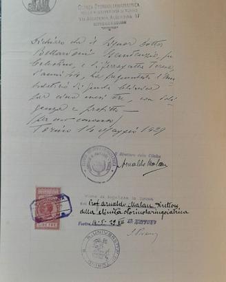 Certificato di frequenza Clinica Università di Tor