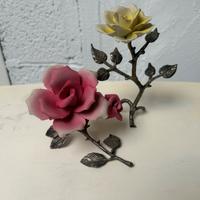 Rose Capodimonte Ornamenti Decorazioni Vintage.