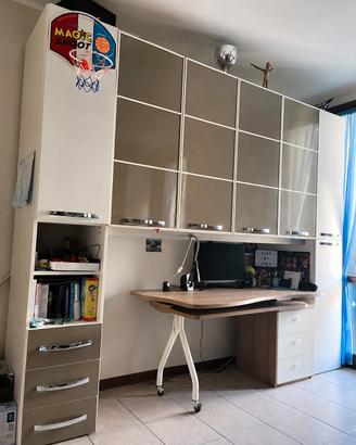 cameretta a ponte con scrivania 