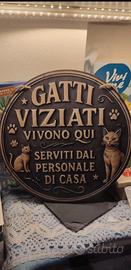 Decorazione in legno simpatica tema gatti design 