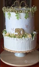 Torta scenografica 50° anniversario matrimonio
