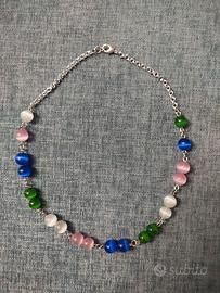 Collana artigianale con pietre occhi di gatto