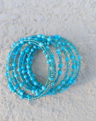 bracciale da ragazza azzurro a molla 